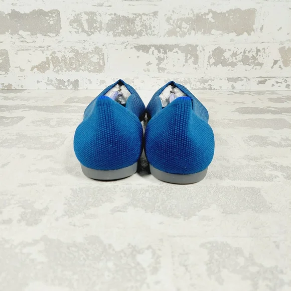 New Rothy's The Flat Blue Knit Pointy Toe Slip On Loafers F1